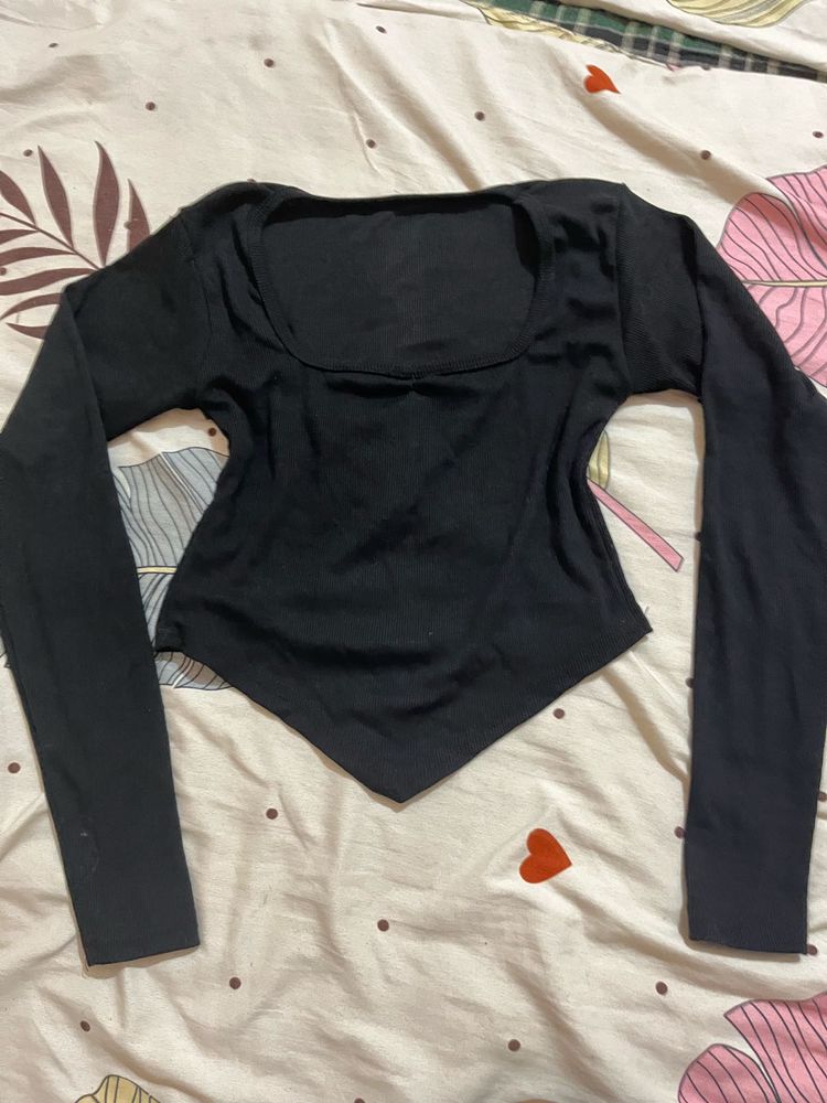 Black Corset Style Crop Top