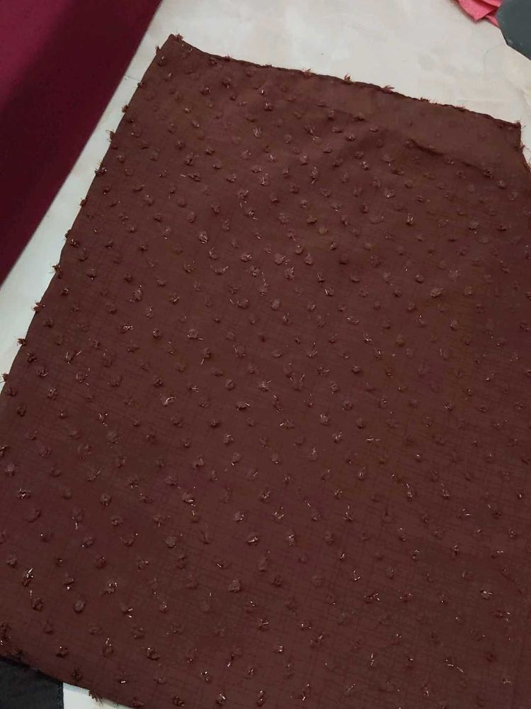 Brown Textured Fabric Hijab