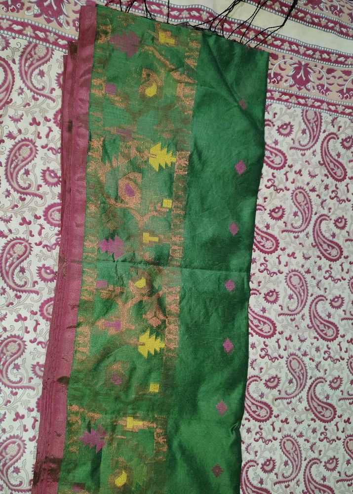 Green &amp; Pink Saree