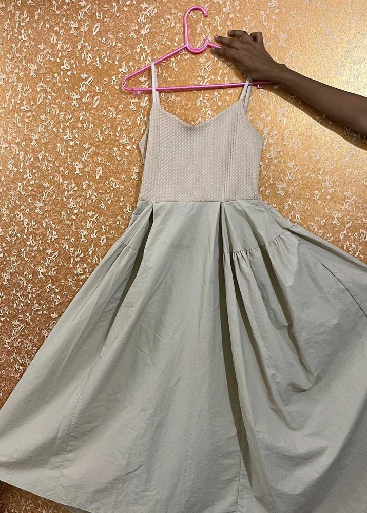 Beige Fit &amp; Flare Dress