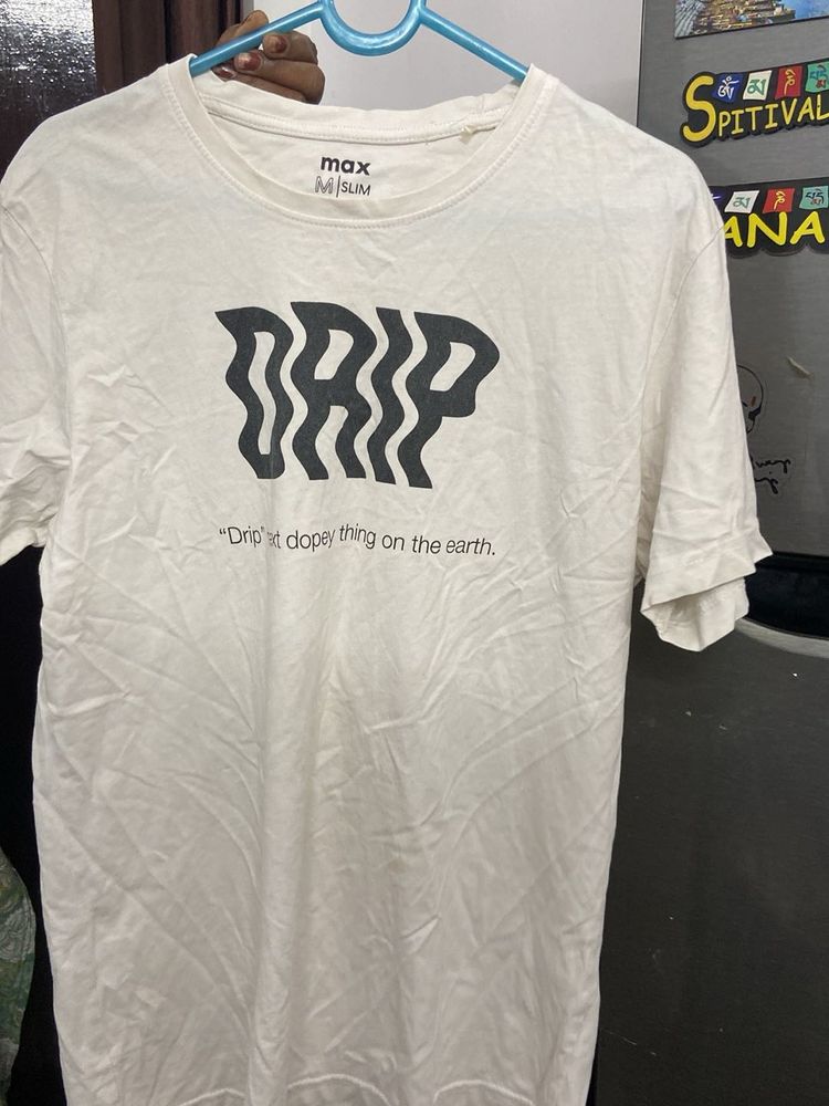 Max M/Slim &#39;DRIP&#39; Graphic T-Shirt - White