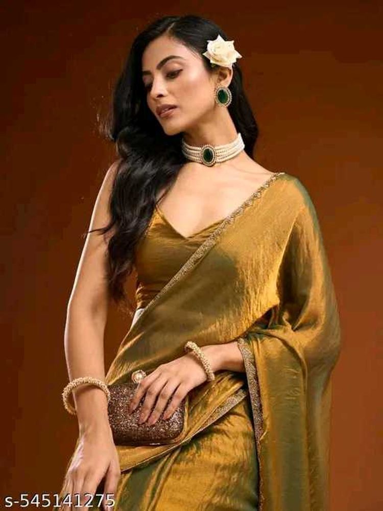 New Partywear Saree Attached With Blouse