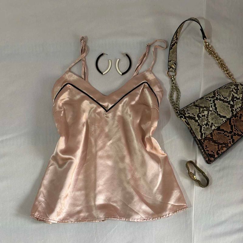 Pink Satin Cami Top