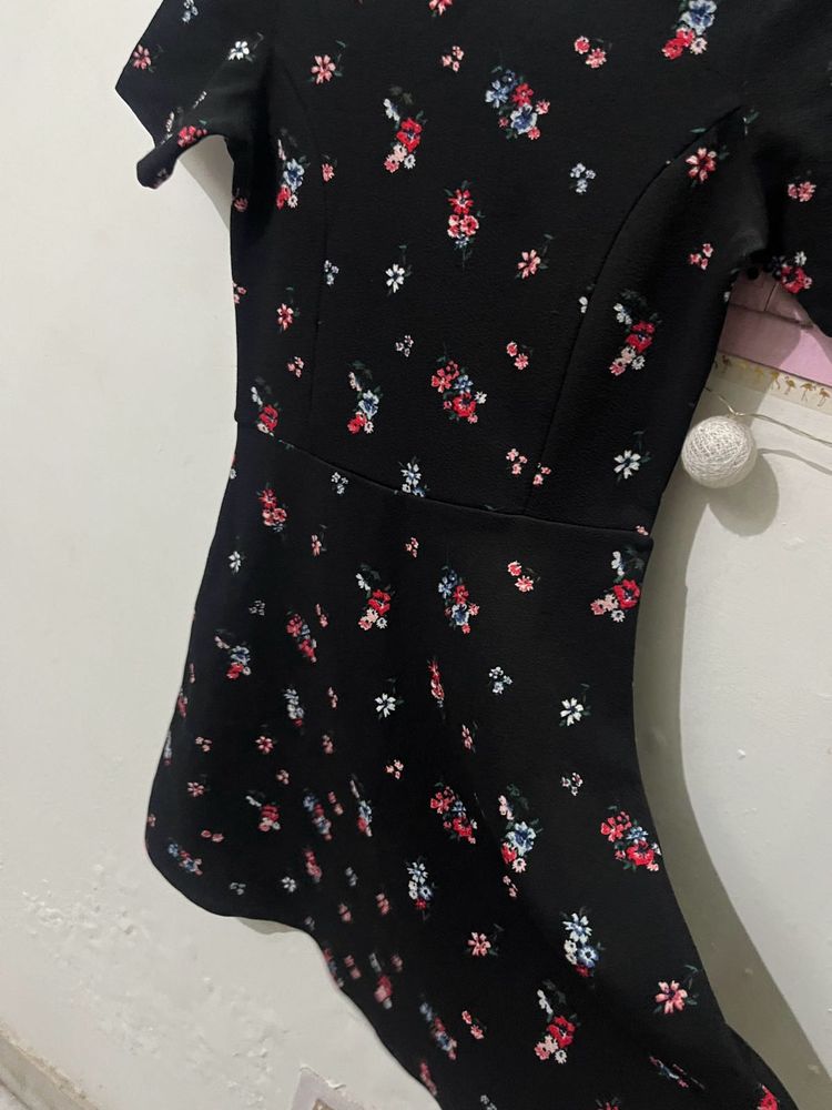 Floral Black Dress
