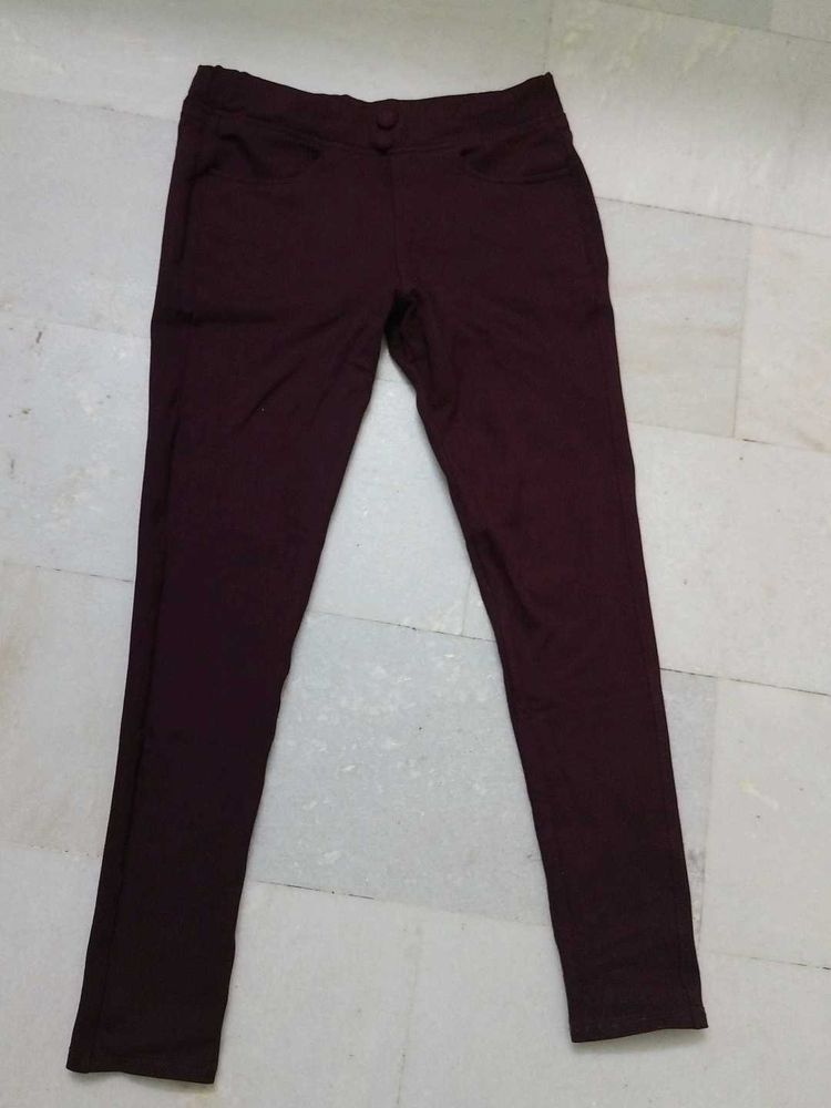 Burgundy Jeging