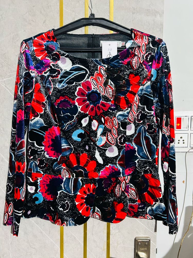 Floral Velvet Top