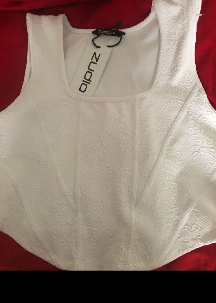 White Corset Tank Top