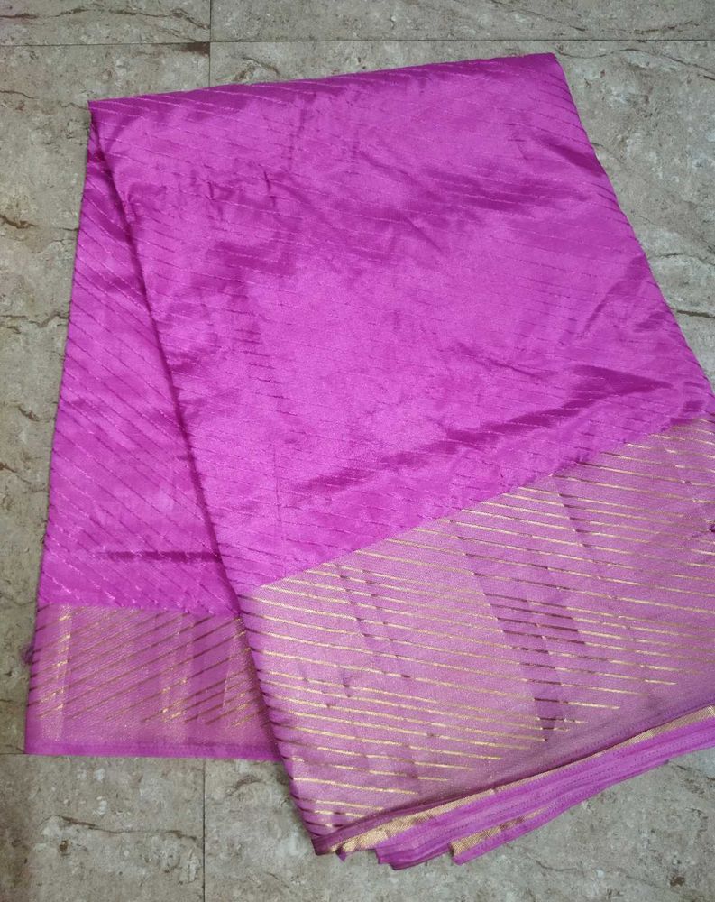 Purple Handloom Soft Matka Silk Saree