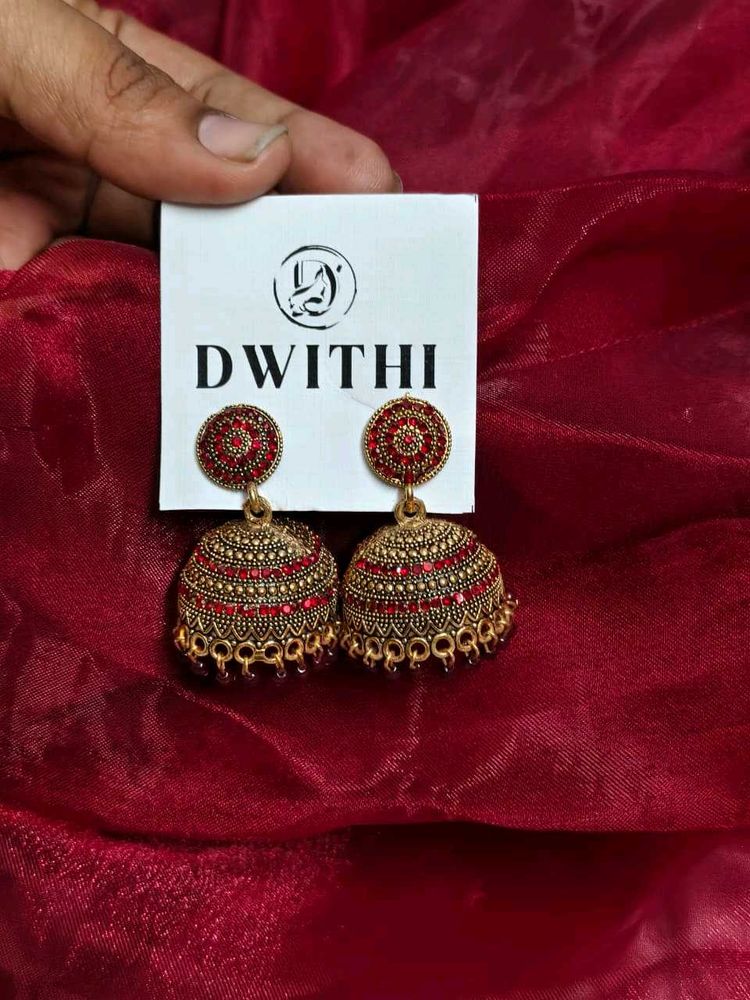 Dwithi Jhumka Earrings