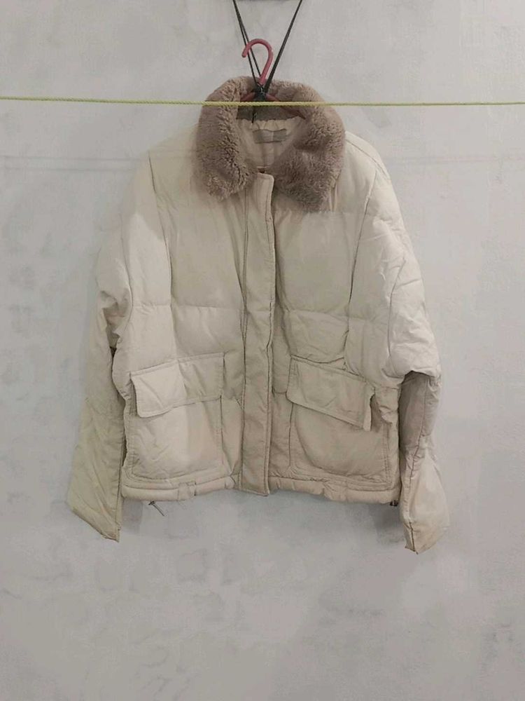 Faux Fur Collar Puffer Jacket