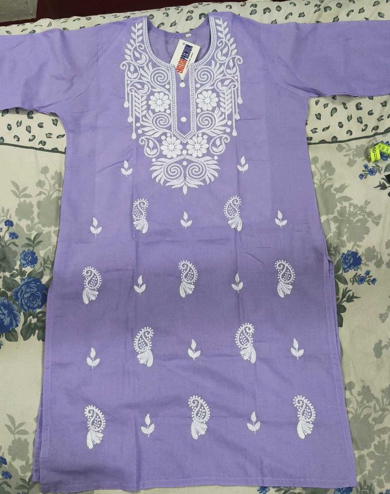 Lavender Embroidered Kurta
