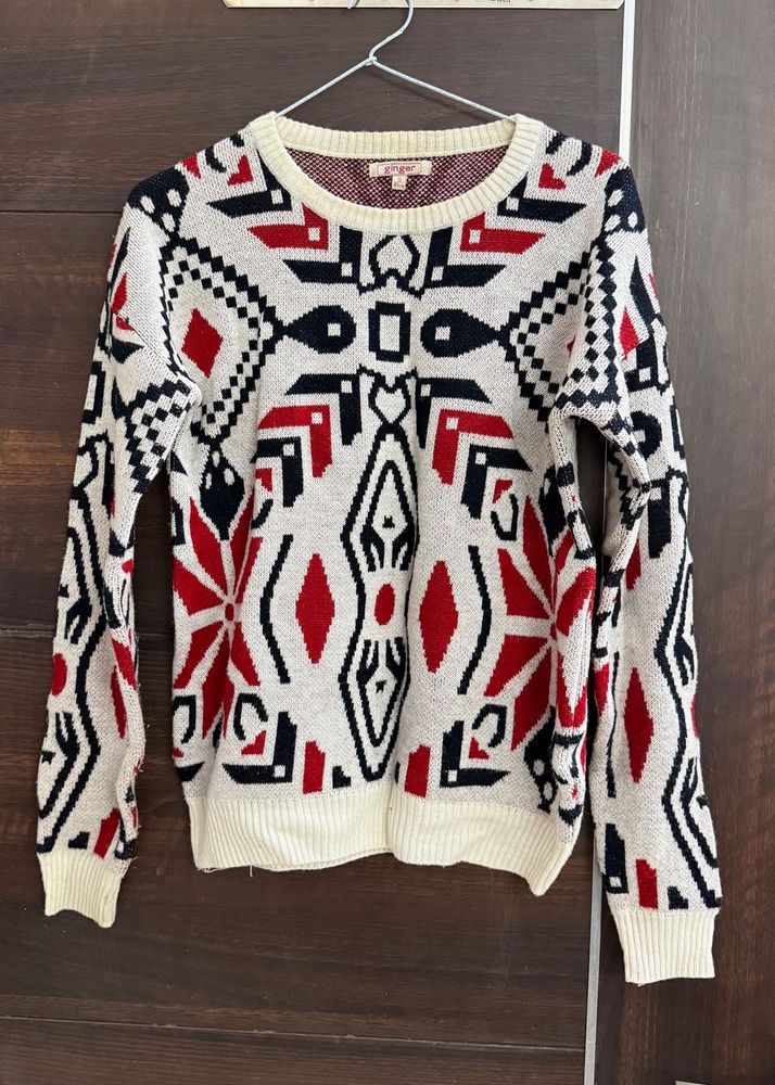 Patterned Knit Sweater