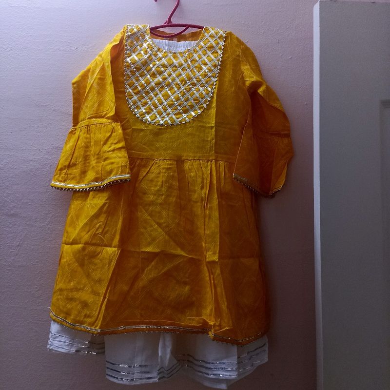 Jaipuri Ethinic Girls Plazo Set Size 4 To 10 Year