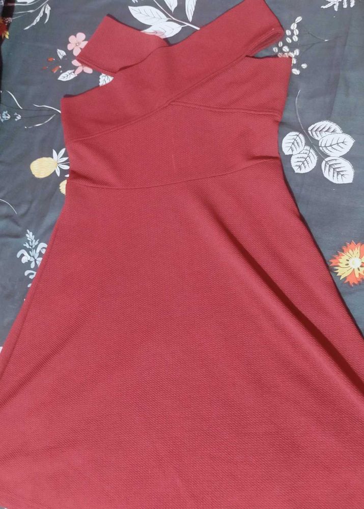 Red One-Shoulder Mini Dress