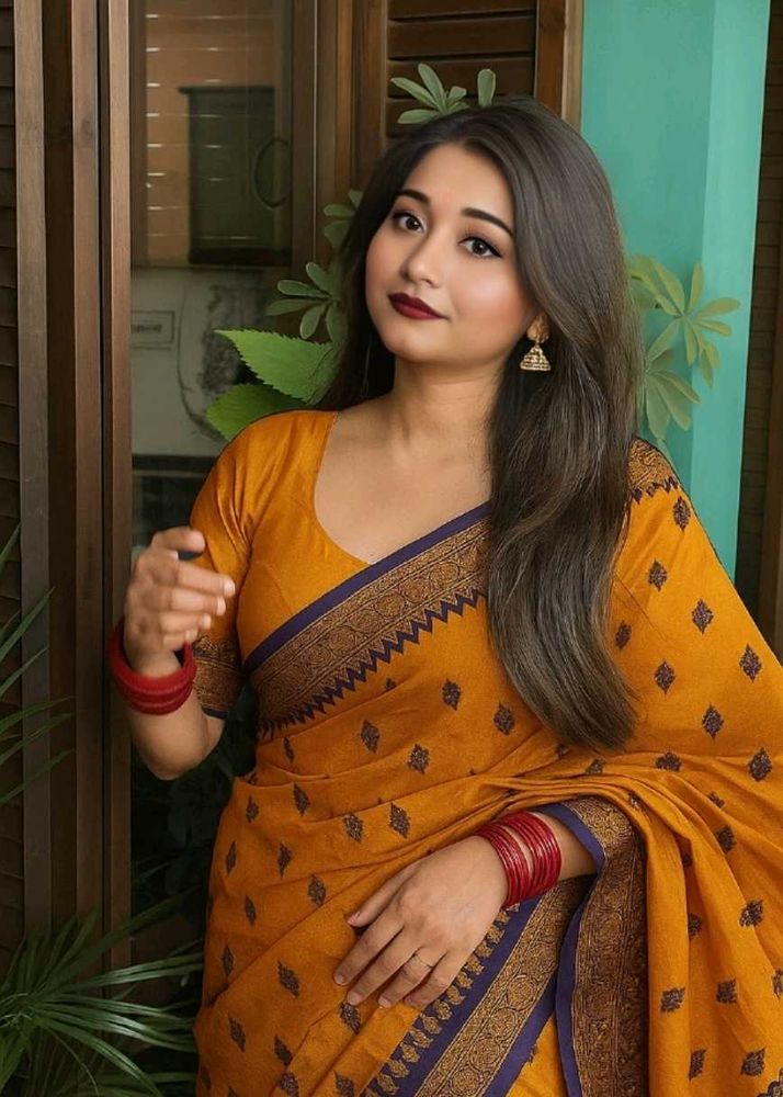Elegant Mustard Yellow Saree 🪔✨