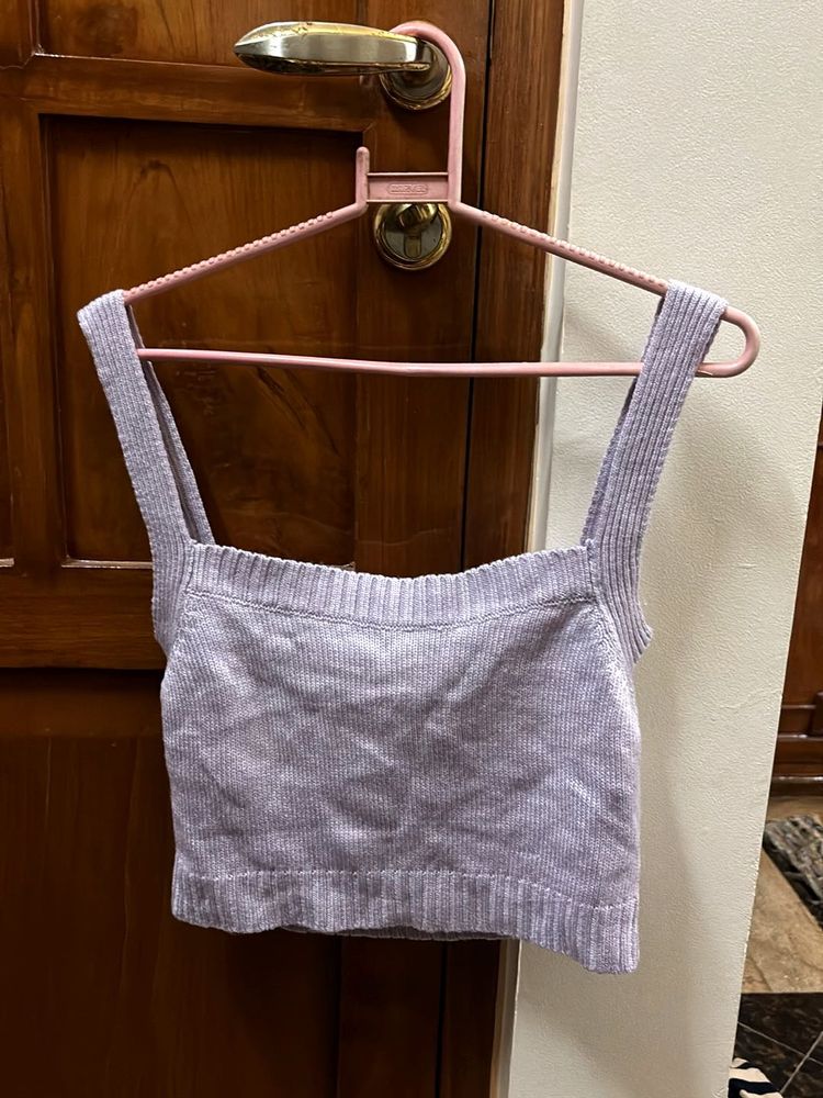 NUON Lilac Knit Crop Top