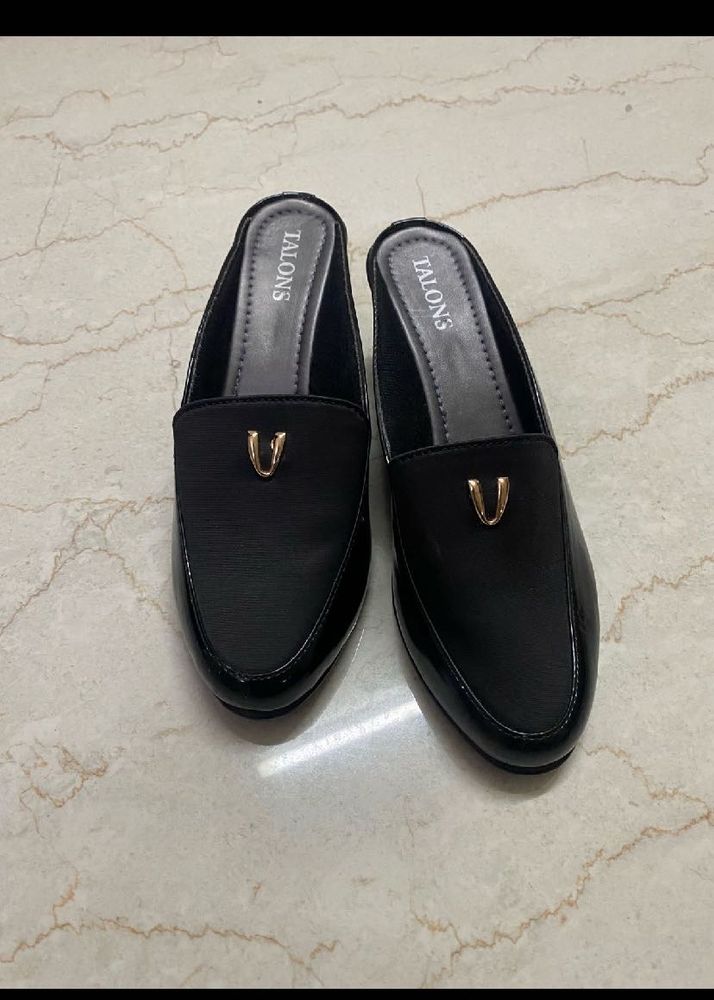 Black Heels - Adda Brown Slip Ons