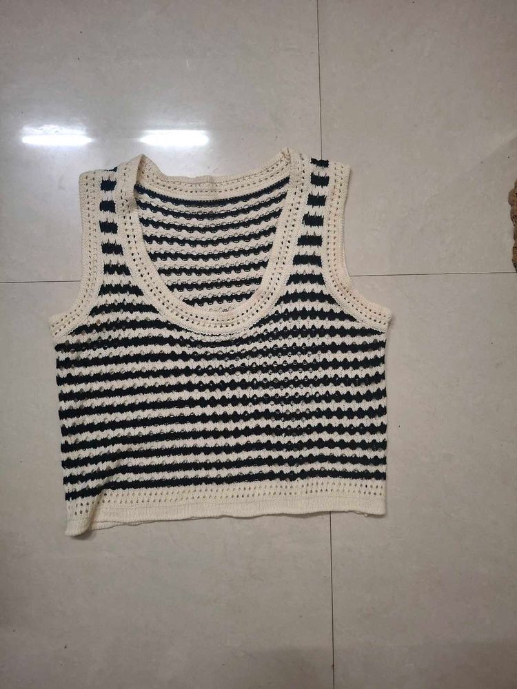 Striped Knit Crop Top