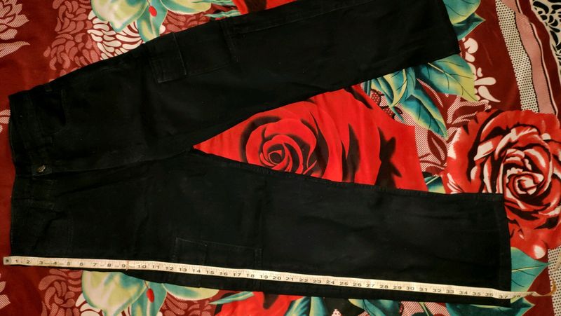 Black High Waist Cargo