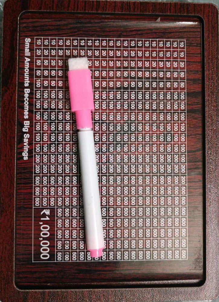 Wodden Savings Tracker with (Marker)