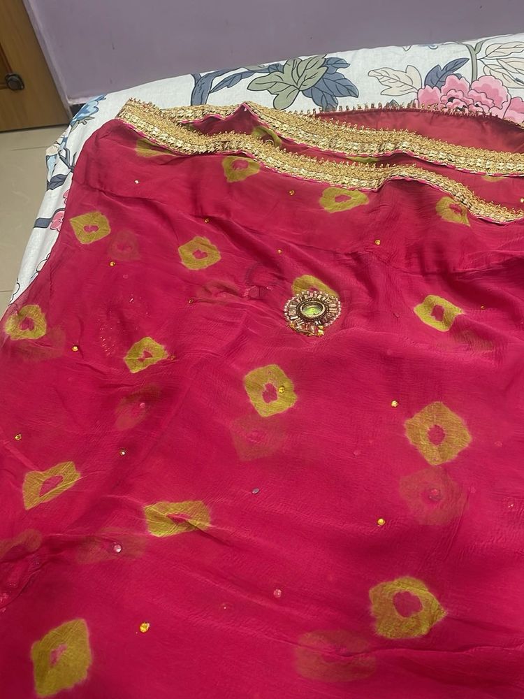 Pink &amp; Gold Sari