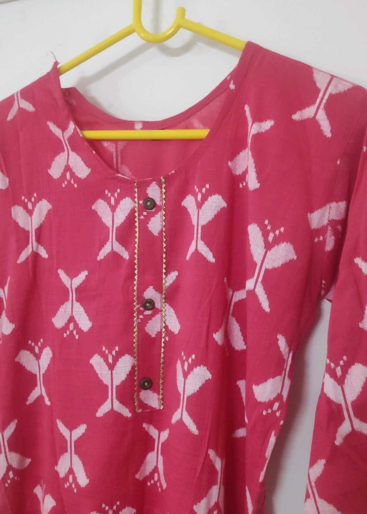 Pinkish Red Printed Kurti