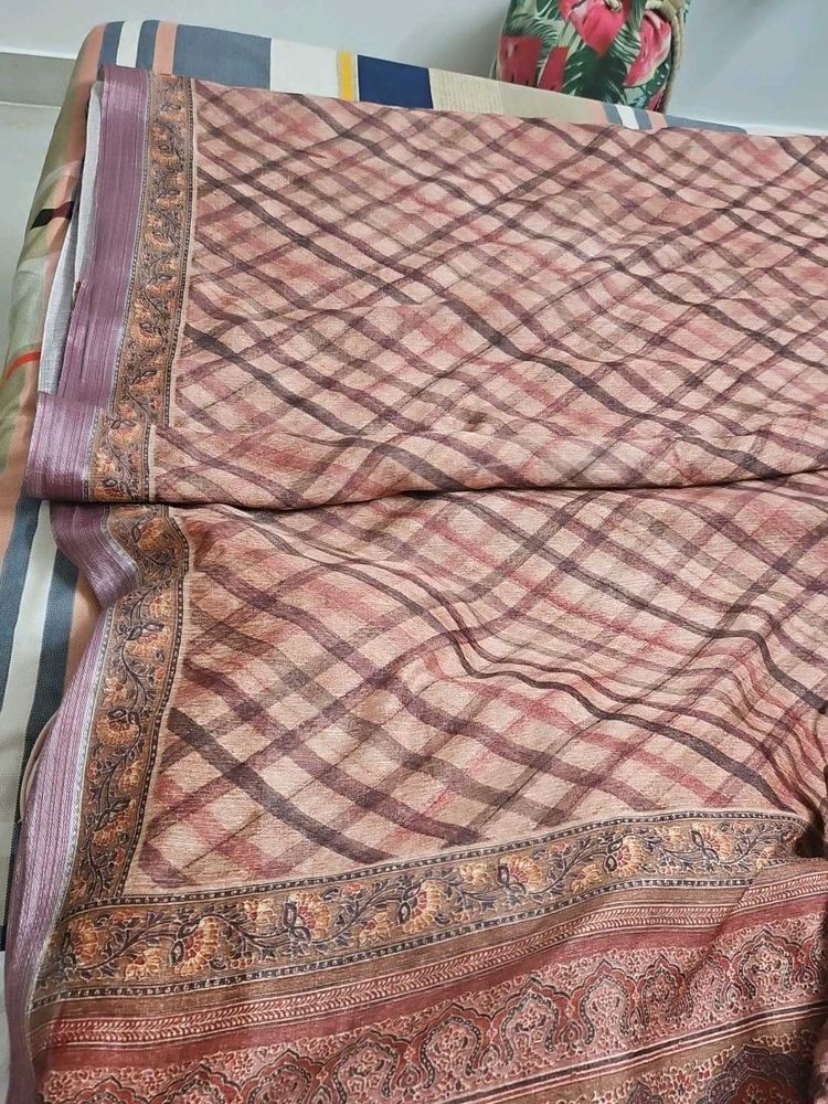 Elegant Checkered Saree