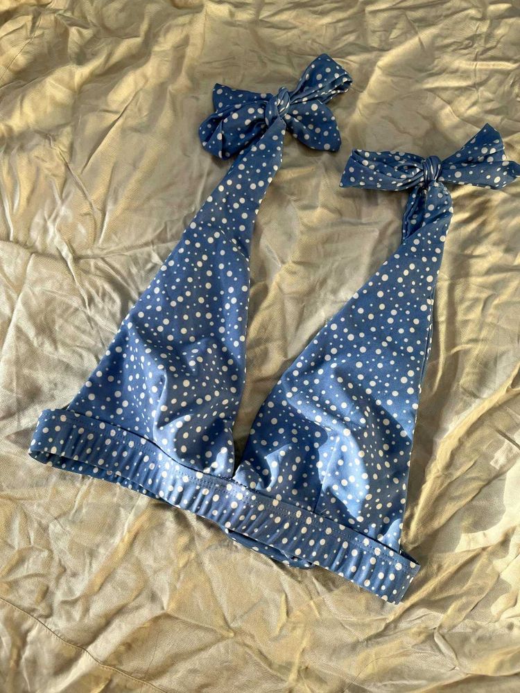 Shein Polka Dot Bralette Tie Shoulder Top