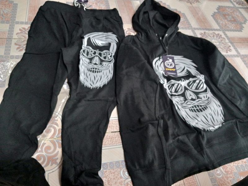 TRIPR Black Printed Tracksuit