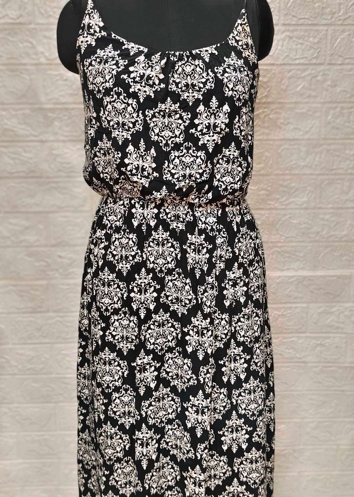New Floral Black Midi Dress/ Imported Surplus