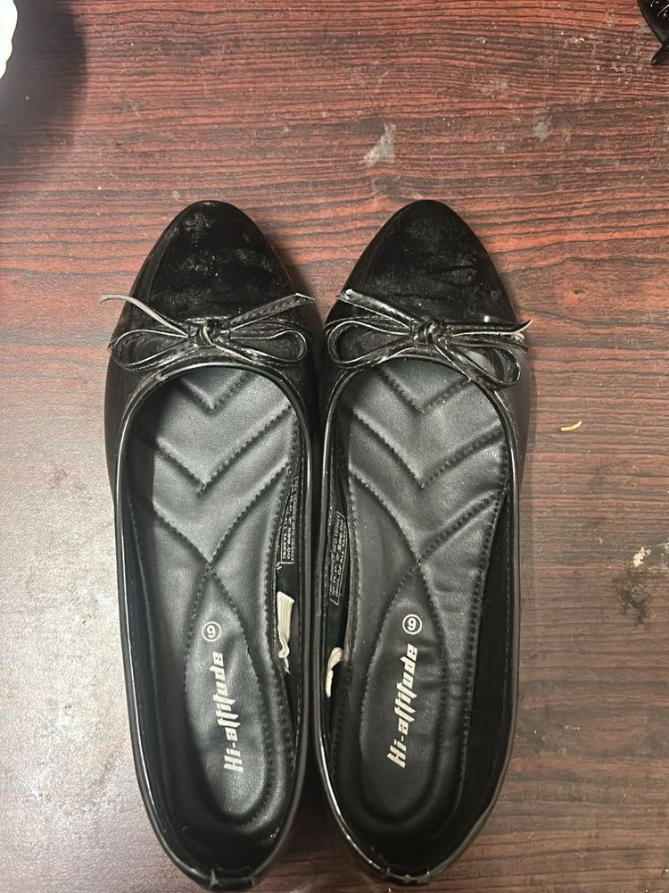 Black Ballet Flats with Bow