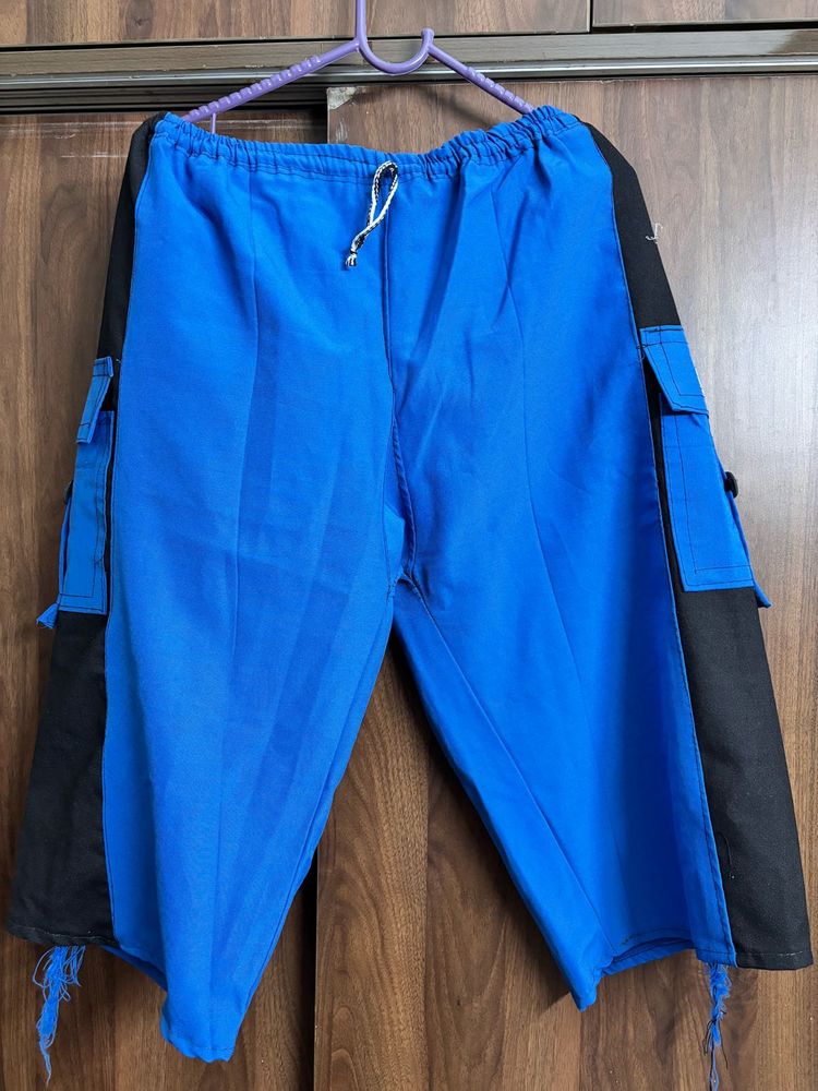 Blue &amp; Black Cargo Bermuda Shorts