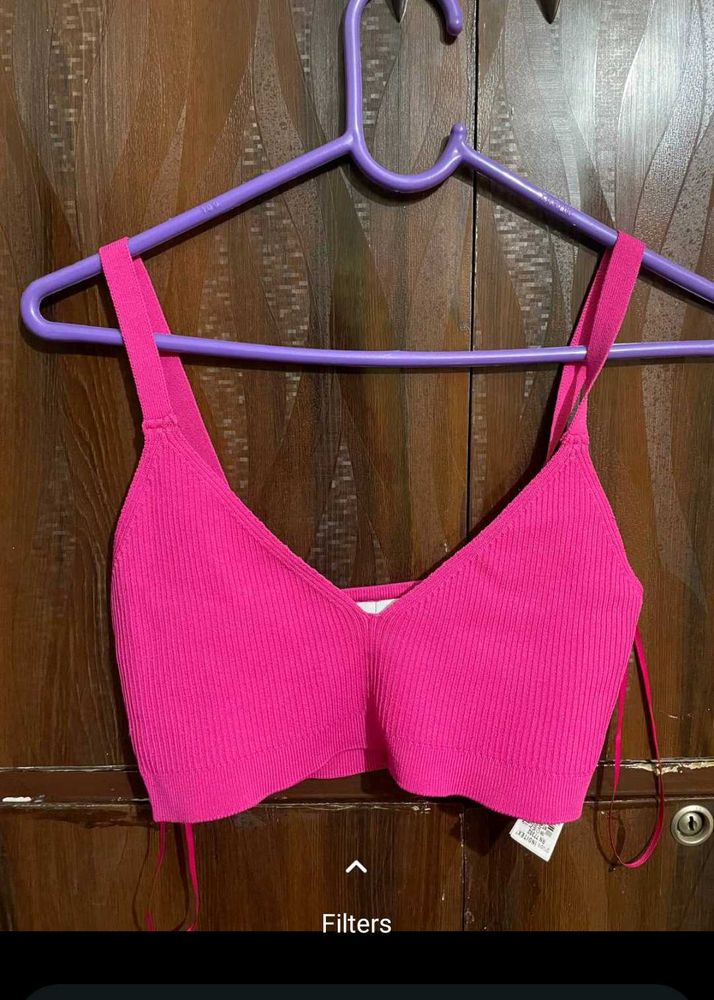 Zara Rib Pink Crop.top
