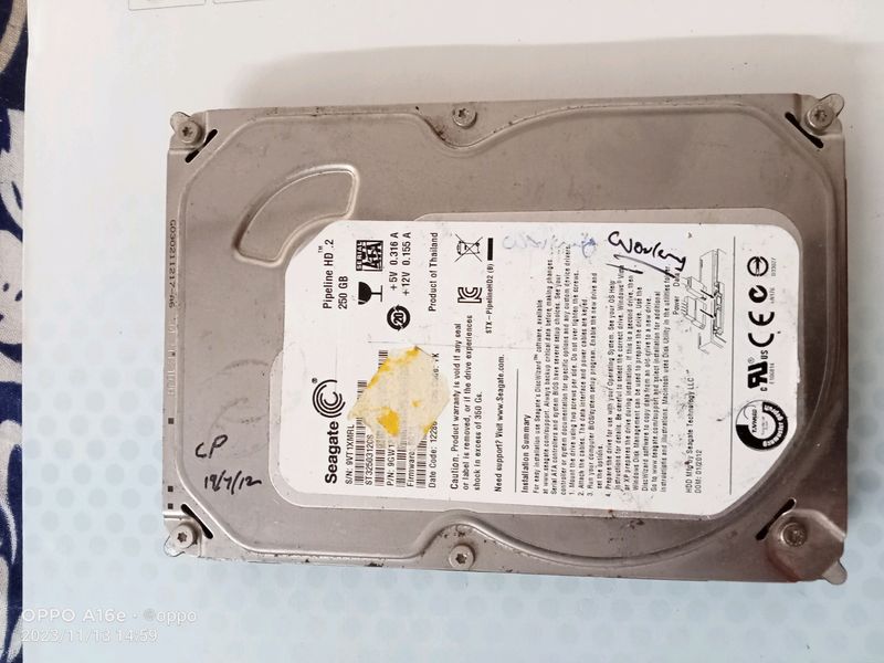 Old Hard Drive 260 Gb Seagate