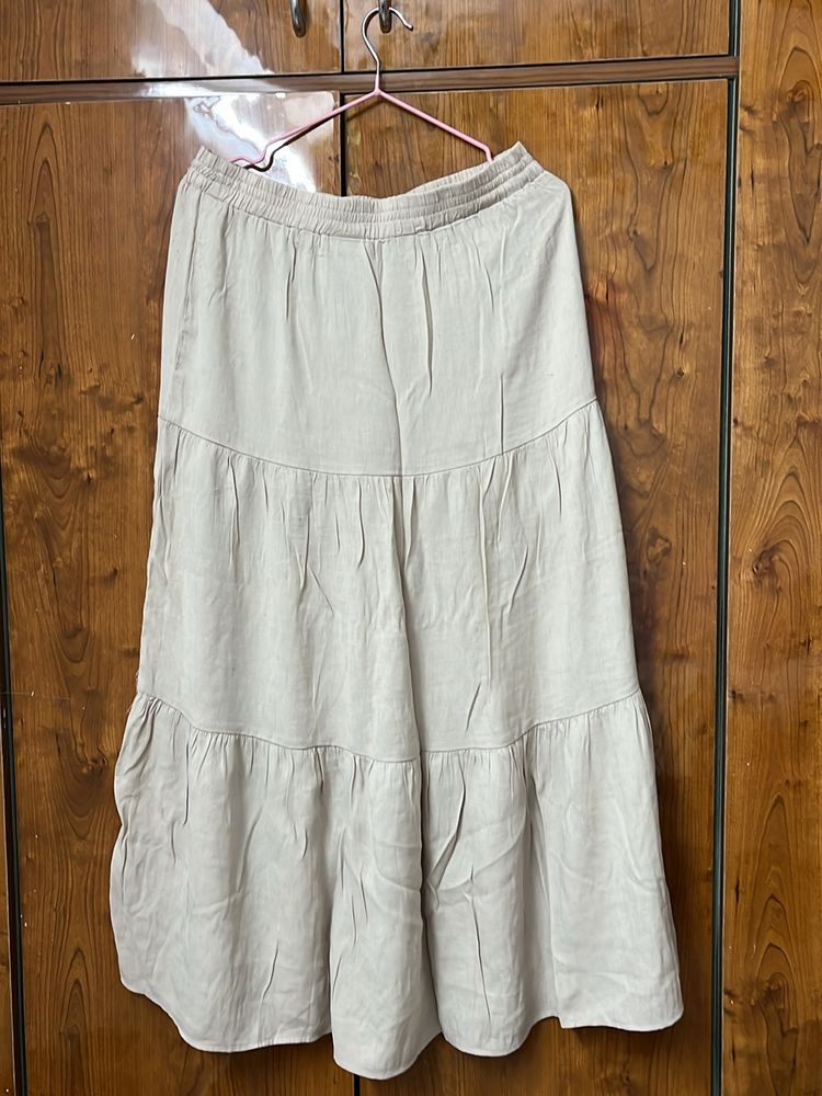 Beige Long Skirt/ H&amp;M