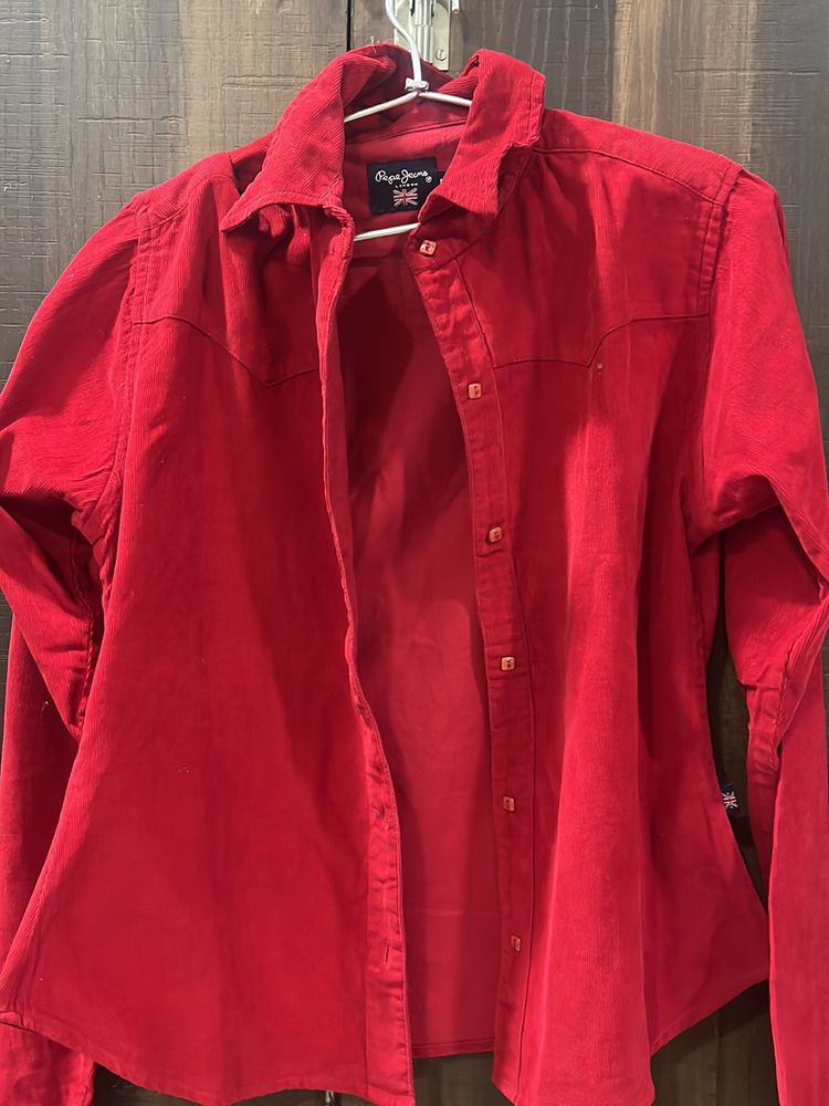 Red Corduroy Shirt Good Condition