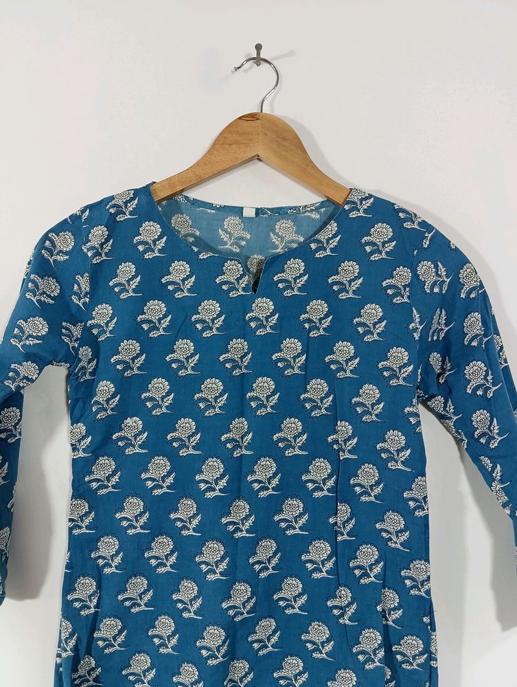 Blue Printed Casual Top (Women)