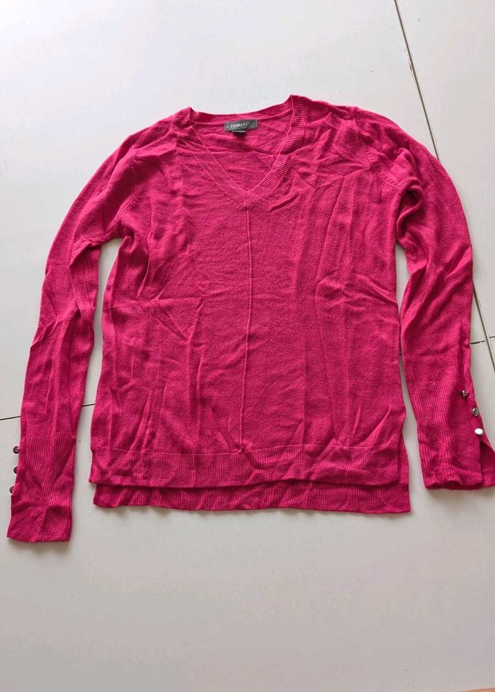 Primark Pink V-Neck Knit Sweater