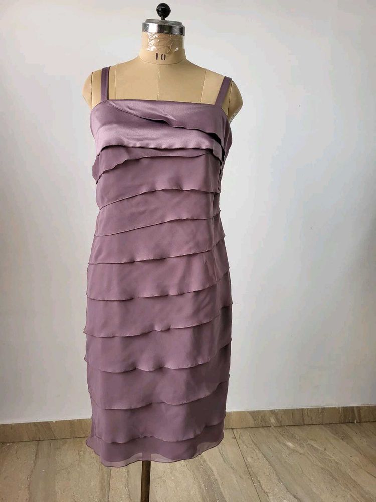 Elegant Mauve Tiered Dress