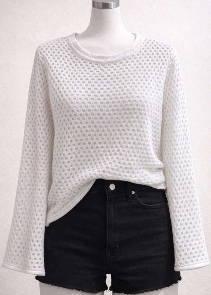 beige Knit Long Sleeve Top