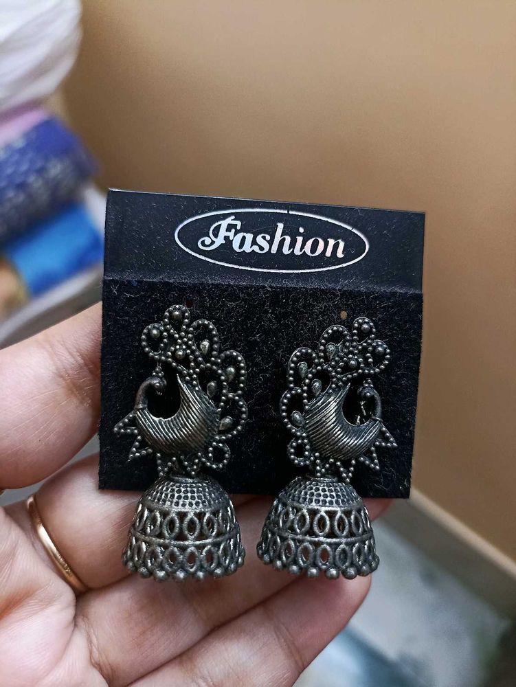 Peacock Jhumka Earrings🦚