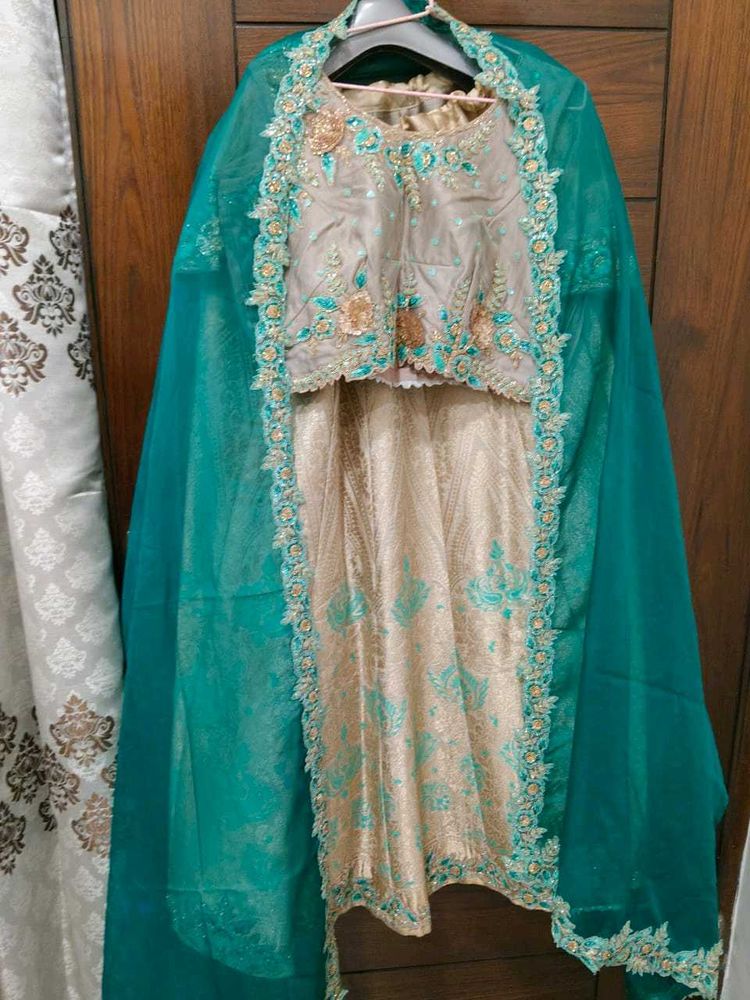 Lehenga Crop Blouse With Chunni
