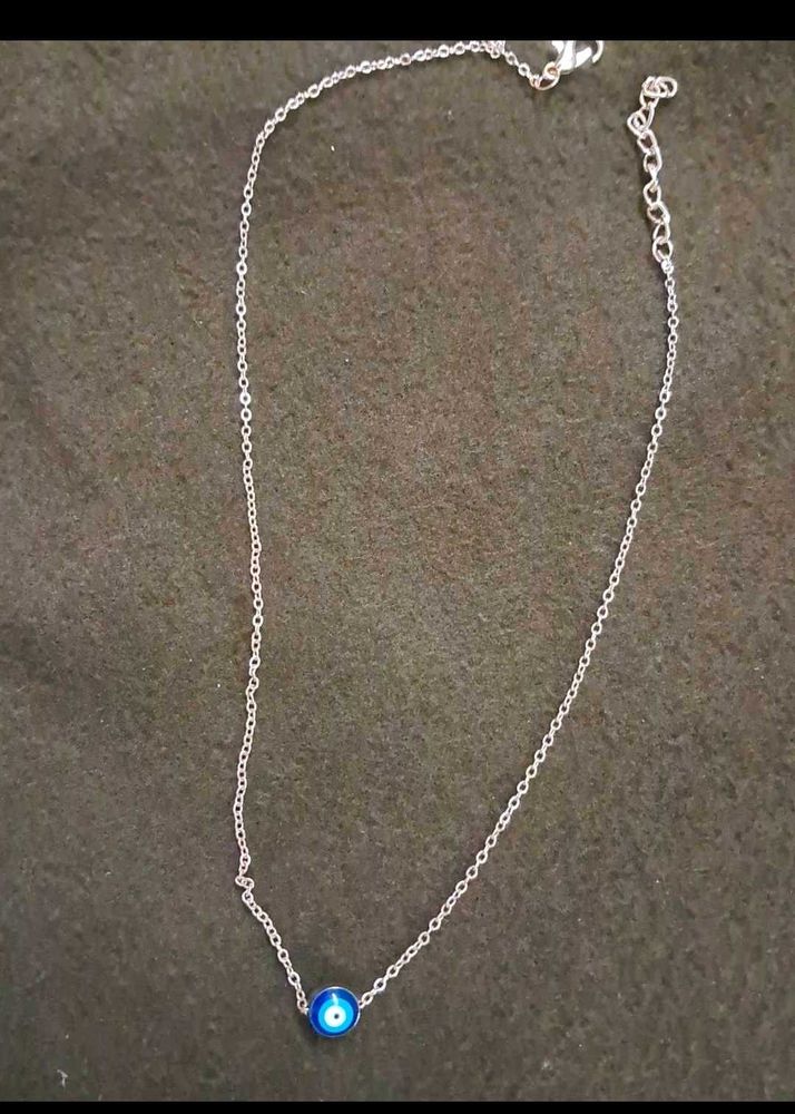 Evil Eye Silver Chain And Top Combo