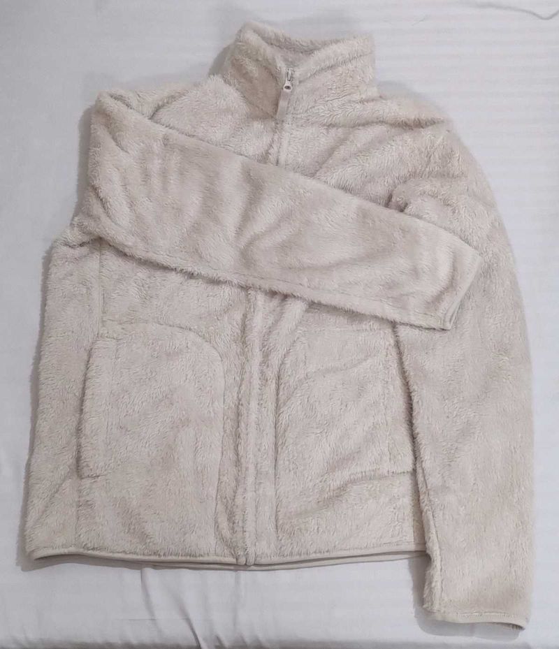 Unisex Zip-up Fleece Jacket Cream