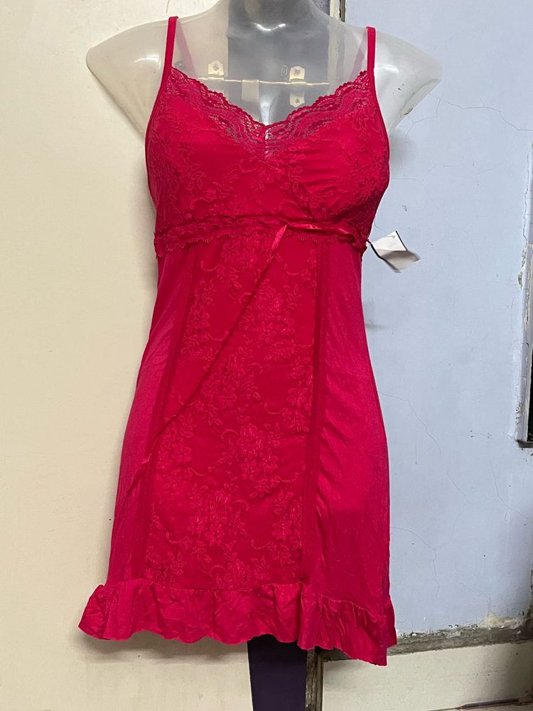 Pintrest Pink Padded Lace Nightslip