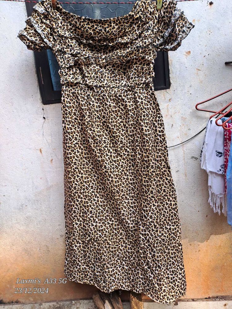 Crepe Off Shoulder Gown
