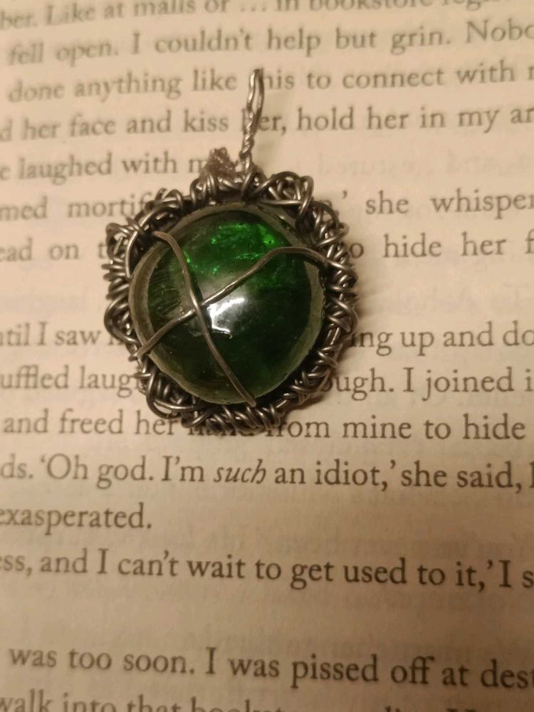 Green Stone Pendant Necklace