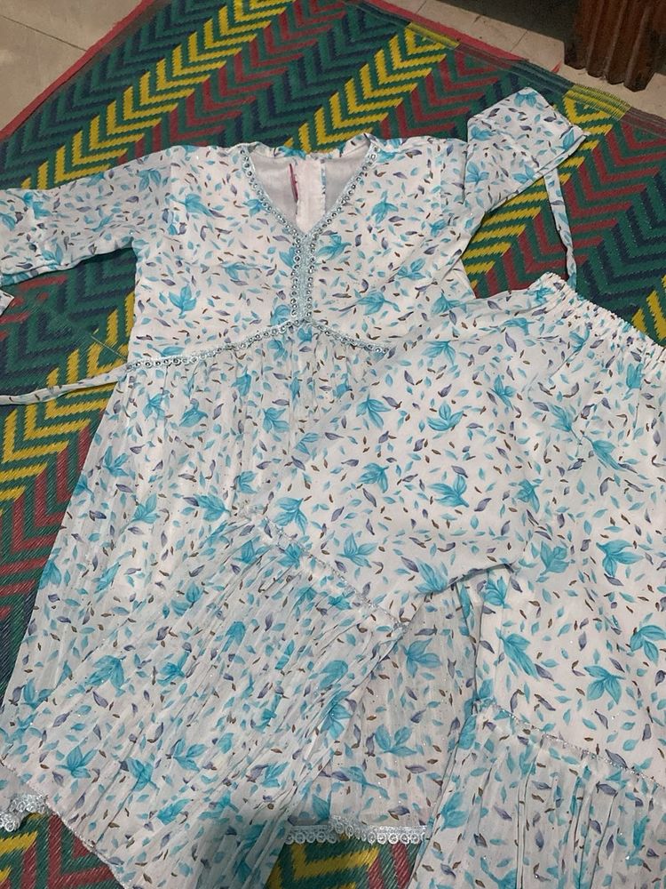 Floral Print Dress &amp; Pant Set