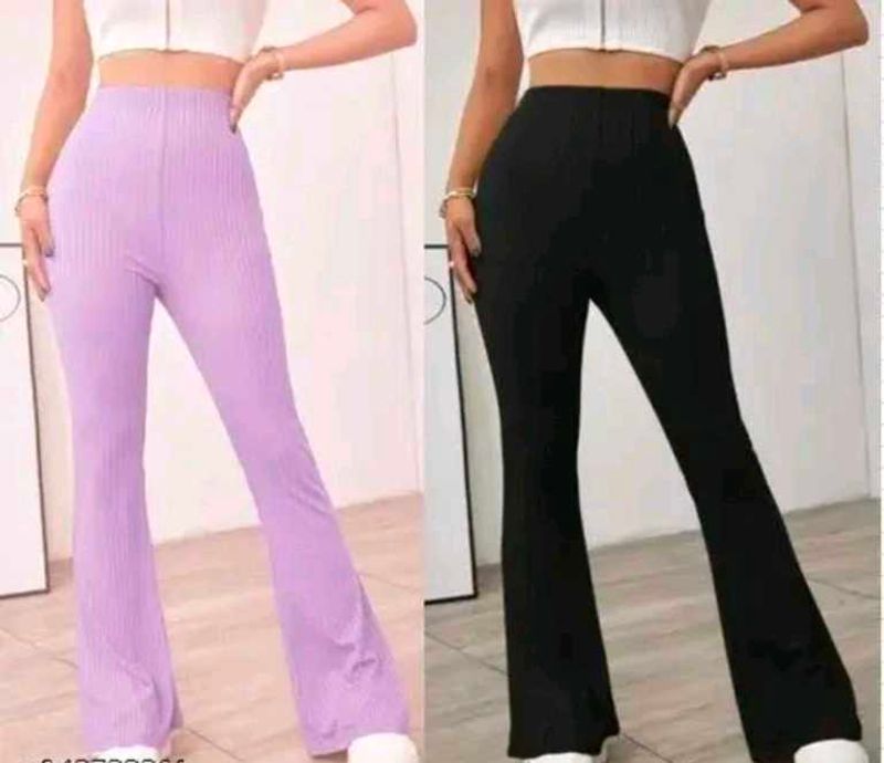 Flared Ribbed Pants