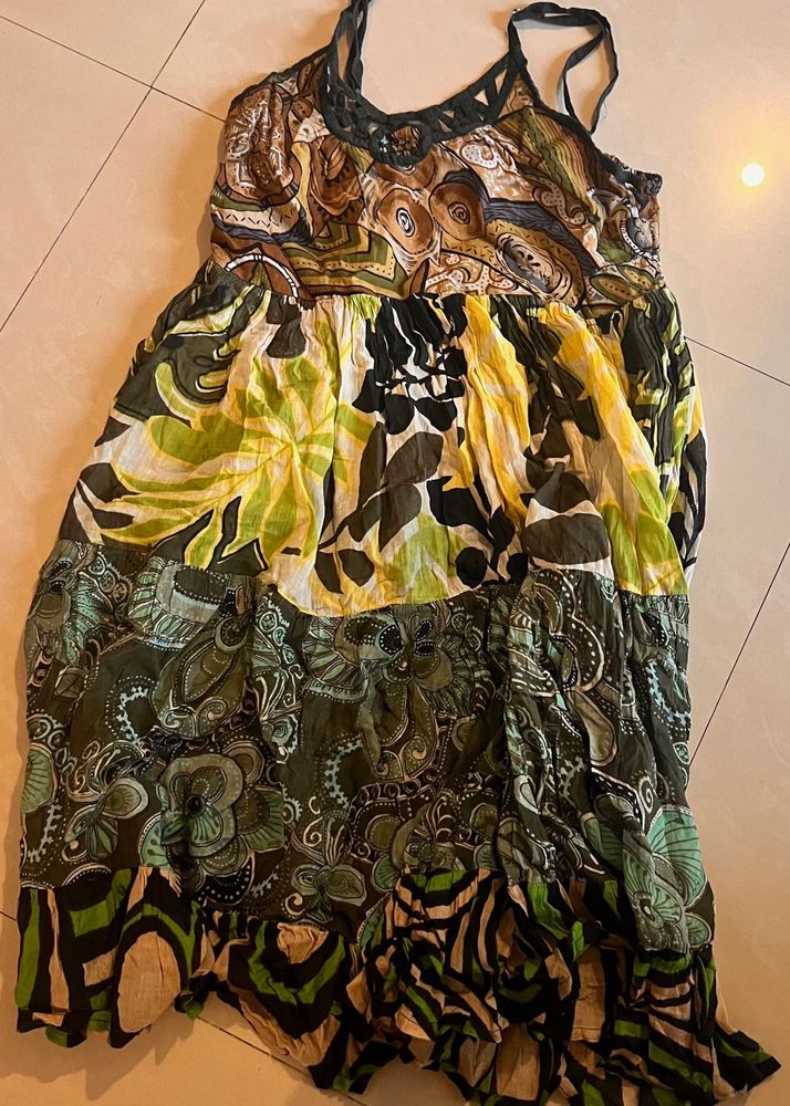 Green Pattern Dressss